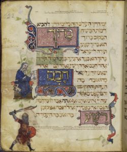 Illuminated page from Rylands Haggadah