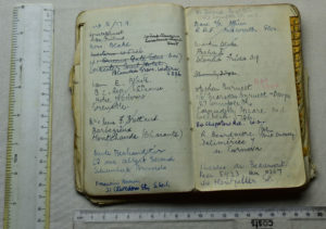 Sir Nicholas Winton's Address Book from the 1930's and 40's open to a page