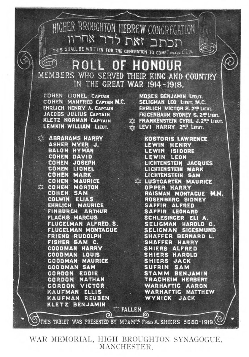 A black board with two columns of names and Roll of Honour at the top