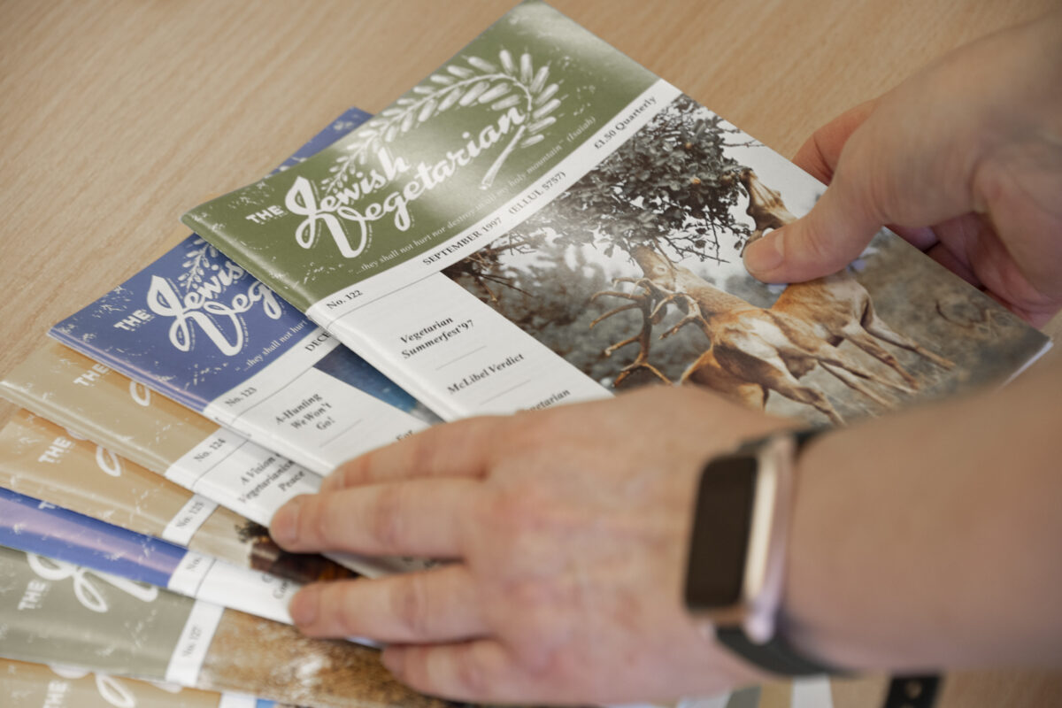 A selection of Jewish vegetarian society magazines